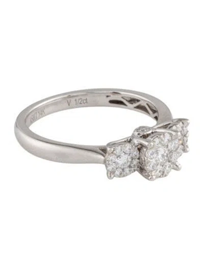Pre-owned Ring 14k Diamond Cocktail  In Multi