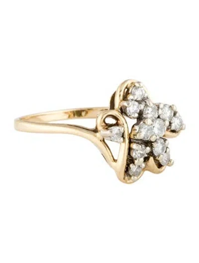Pre-owned Ring 14k Diamond Cocktail  In Multi