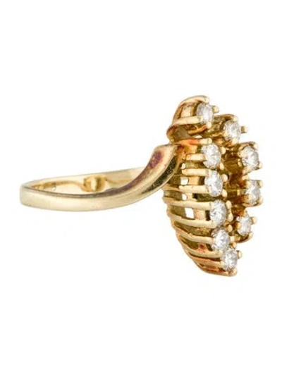 Pre-owned Ring 14k Diamond Cocktail  In Multi