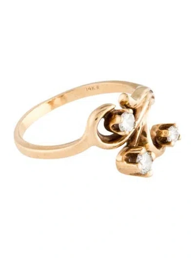 Pre-owned Ring 14k Diamond Cocktail  In Multi