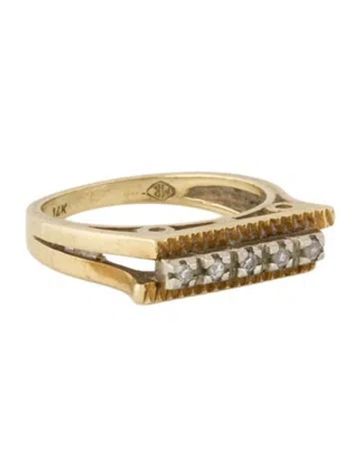 Pre-owned Ring 14k Diamond Cocktail  In Multi