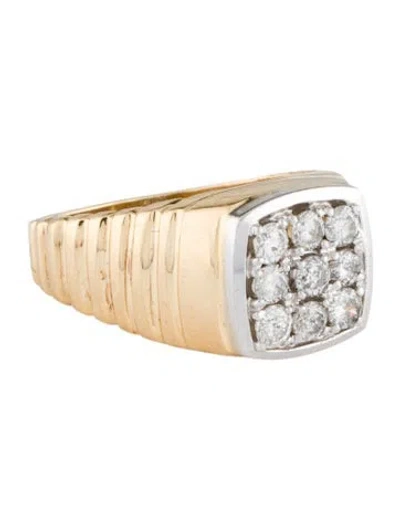 Pre-owned Ring 14k Diamond Cocktail  In Multi