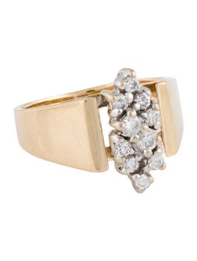 Pre-owned Ring 14k Diamond Cocktail  In Multi