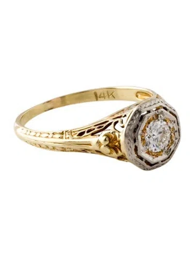 Pre-owned Ring 14k Diamond Cocktail  In Multi