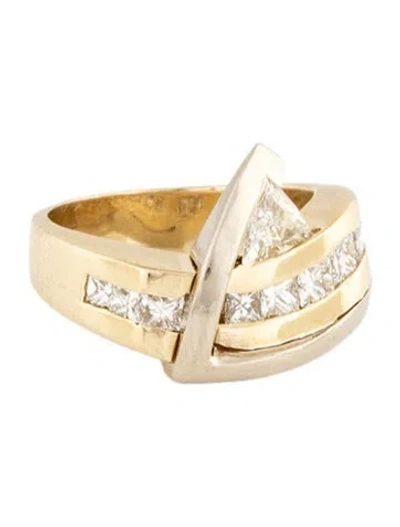 Pre-owned Ring 14k Diamond Cocktail  In Multi