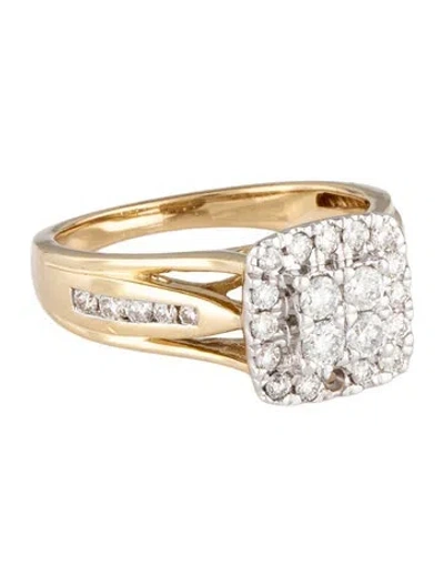 Pre-owned Ring 14k Diamond Cocktail  In Multi