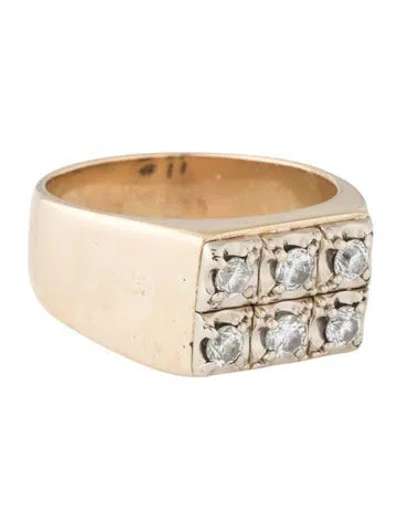 Pre-owned Ring 14k Diamond Cocktail  In Multi