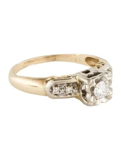 Pre-owned Ring 14k Diamond Cocktail  In Multicolor