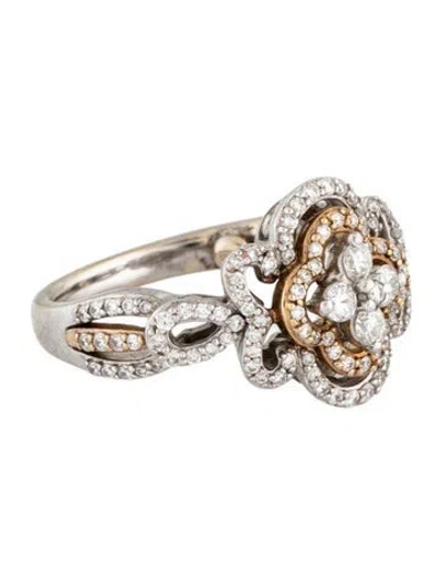 Pre-owned Ring 14k Diamond Cocktail  In Multicolor