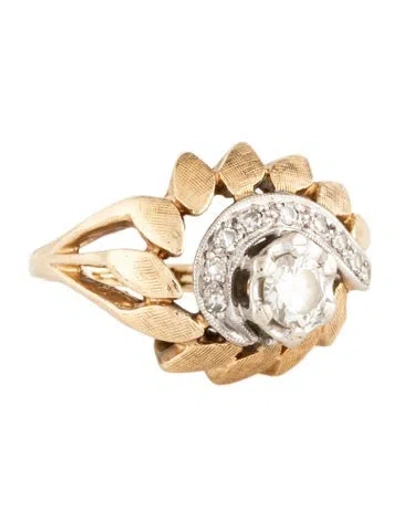 Pre-owned Ring 14k Diamond Cocktail  In Multicolor