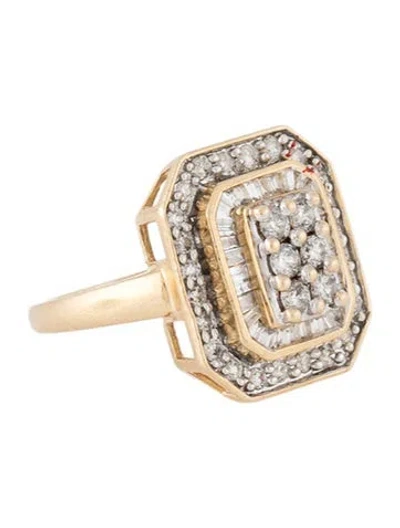 Pre-owned Ring 14k Diamond Cocktail  In Multicolor