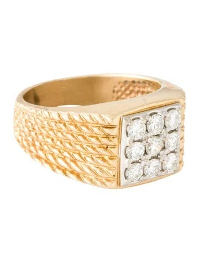 Pre-owned Ring 14k Diamond Cocktail  In Multicolor