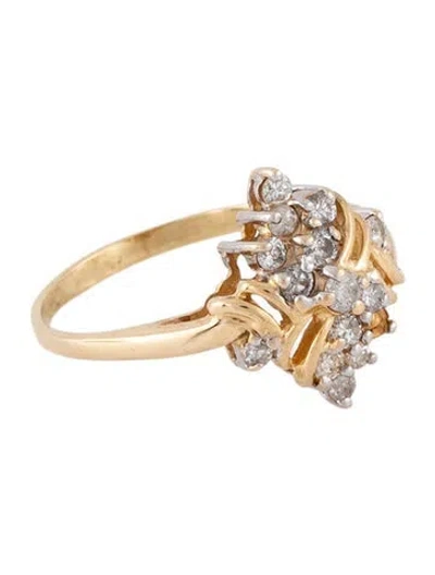 Pre-owned Ring 14k Diamond Cocktail  In Multicolor