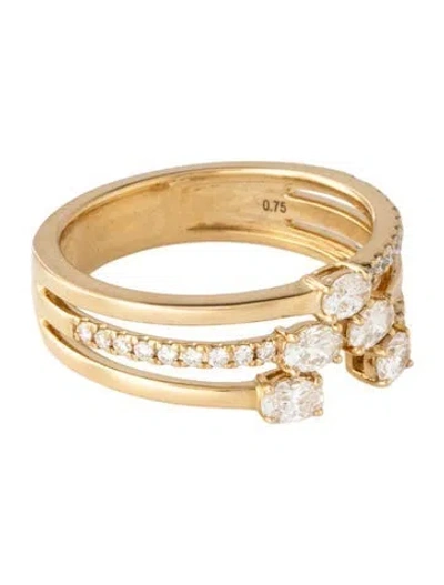 Pre-owned Ring 14k Diamond Cocktail  In Multicolor