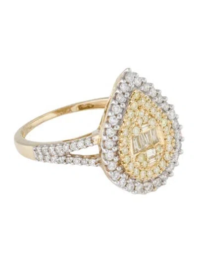 Pre-owned Ring 14k Diamond Cocktail  In Multicolor
