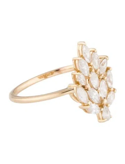 Pre-owned Ring 14k Diamond Cocktail  In Multicolor