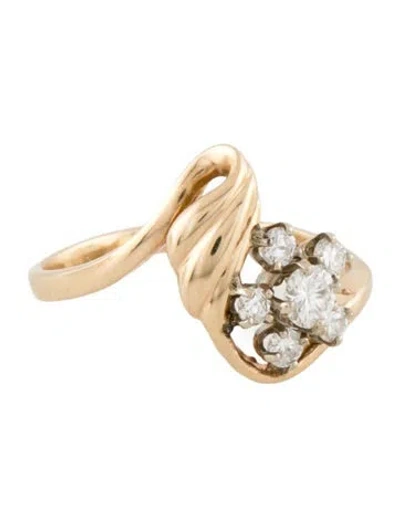 Pre-owned Ring 14k Diamond Cocktail  In Multicolor