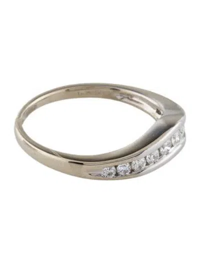 Pre-owned Ring 14k Diamond Concave Band In Multi