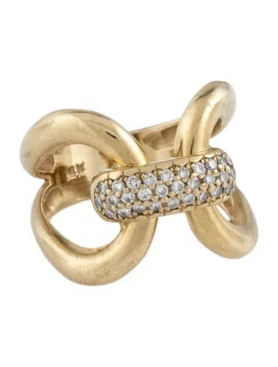 Pre-owned Ring 14k Diamond Connector Band  In Multicolor