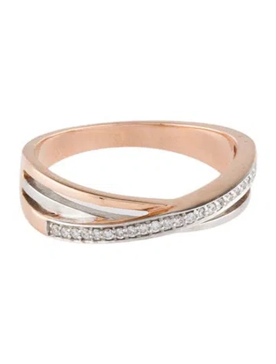 Pre-owned Ring 14k Diamond Crossover Band In Multi
