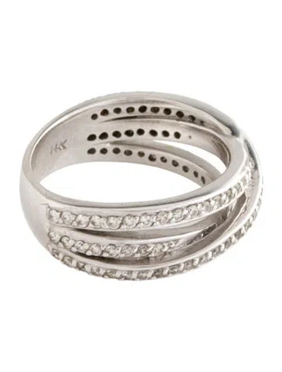 Pre-owned Ring 14k Diamond Crossover Band In Multi