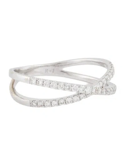 Pre-owned Ring 14k Diamond Crossover Band  In Multi