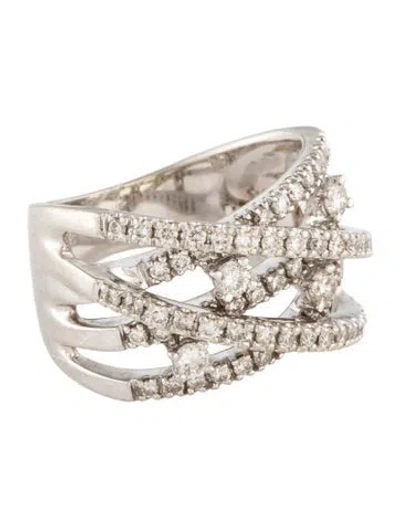 Pre-owned Ring 14k Diamond Crossover  In Multi