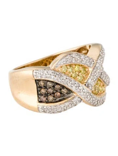 Pre-owned Ring 14k Diamond Crossover  In Multi