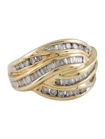 Pre-owned Ring 14k Diamond Crossover  In Multi