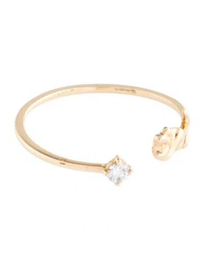 Pre-owned Ring 14k Diamond Cuff  In Multi