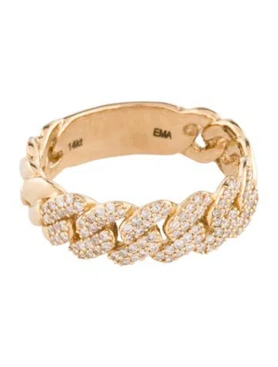 Pre-owned Ring 14k Diamond Curb Link Band In Multi