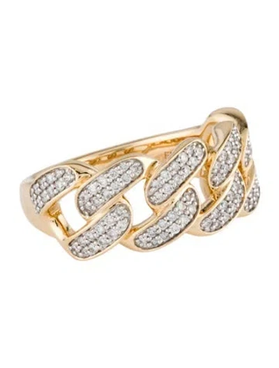 Pre-owned Ring 14k Diamond Curb Link Cocktail  In Multi