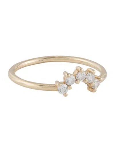 Pre-owned Ring 14k Diamond Curve Band  In Multi