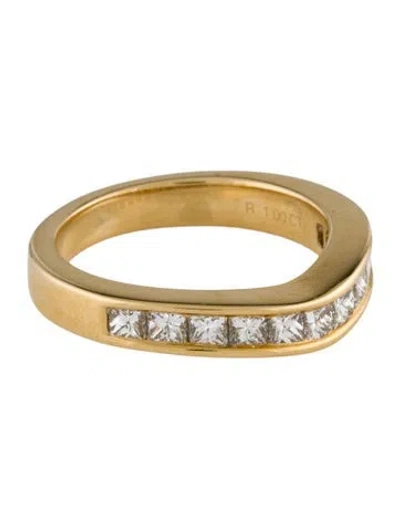 Pre-owned Ring 14k Diamond Curved Wedding Band In Multi