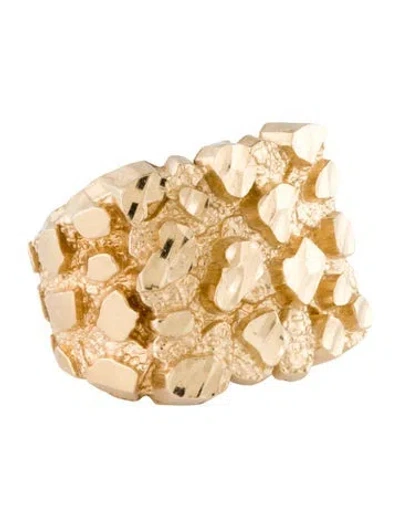 Pre-owned Ring 14k Diamond Cut Nugget  In Multi