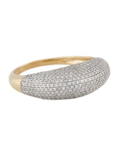Pre-owned Ring 14k Diamond Dome Band  In Multi