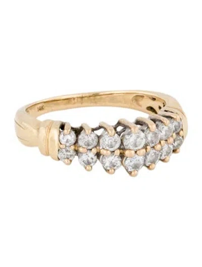 Pre-owned Ring 14k Diamond Domed Band In Multi