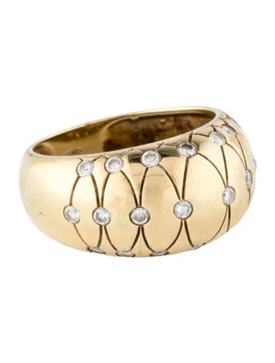 Pre-owned Ring 14k Diamond Domed  In Multi