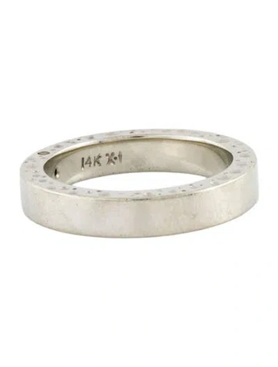 Pre-owned Ring 14k Diamond Dot Texture Band In Multi