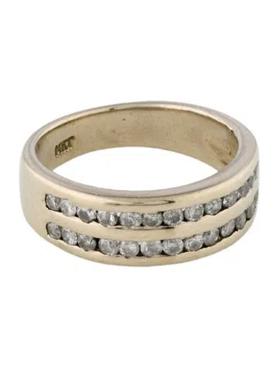 Pre-owned Ring 14k Diamond Double Row Band In Multi