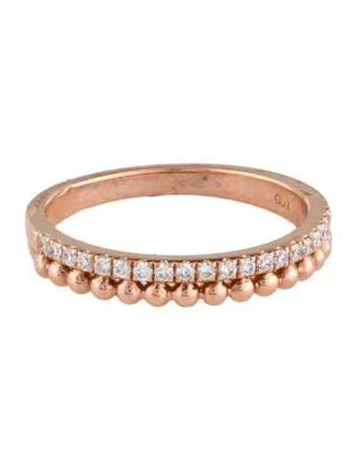 Pre-owned Ring 14k Diamond Double Row Band In Multi