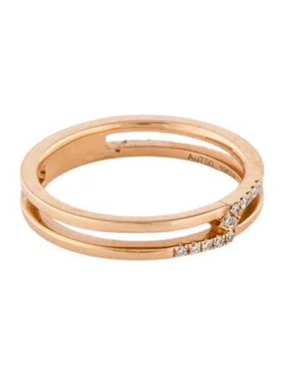 Pre-owned Ring 14k Diamond Double Row Band In Multi