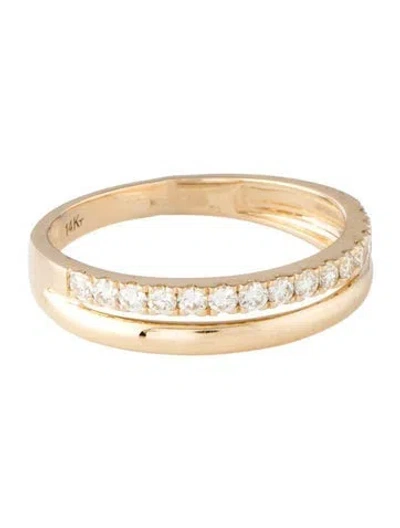 Pre-owned Ring 14k Diamond Double Row Band In Multicolor