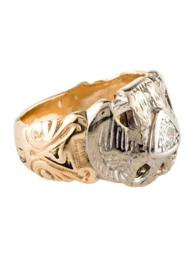 Pre-owned Ring 14k Diamond Double-headed Eagle Cocktail  In Multi