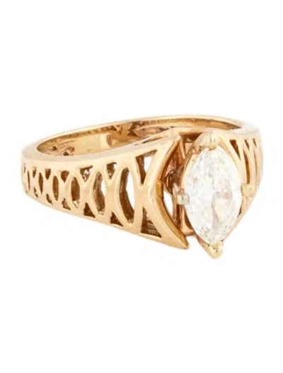 Pre-owned Ring 14k Diamond Engagement  In Multicolor