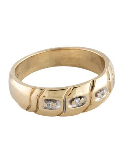 Pre-owned Ring 14k Diamond Engraved Band In Multicolor