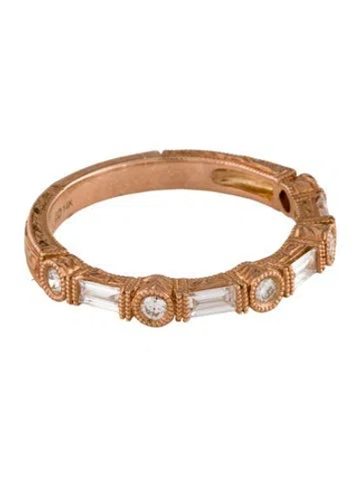 Pre-owned Ring 14k Diamond Engraved Wedding Band In Multi