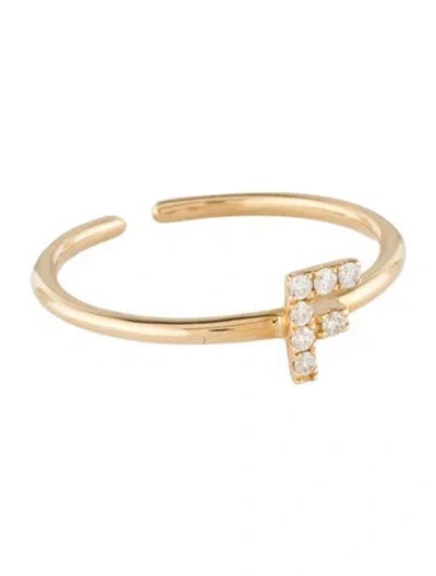 Pre-owned Ring 14k Diamond 'f' Initial Cocktail  In Multi
