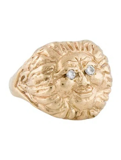 Pre-owned Ring 14k Diamond Face Cocktail  In Multi