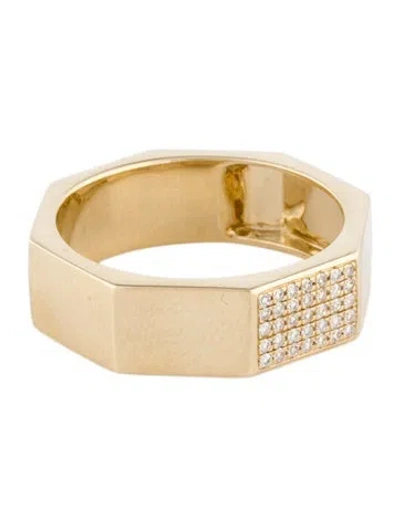 Pre-owned Ring 14k Diamond Faceted Band In Multi